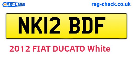 NK12BDF are the vehicle registration plates.