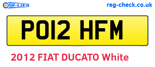 PO12HFM are the vehicle registration plates.