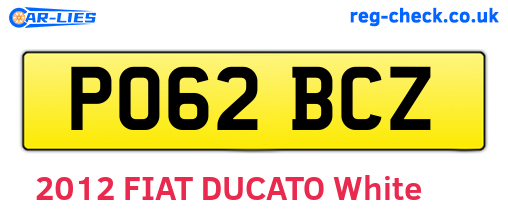 PO62BCZ are the vehicle registration plates.