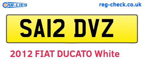 SA12DVZ are the vehicle registration plates.