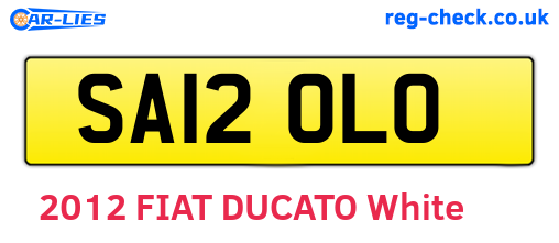 SA12OLO are the vehicle registration plates.