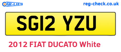 SG12YZU are the vehicle registration plates.