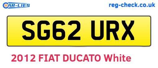 SG62URX are the vehicle registration plates.