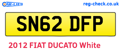 SN62DFP are the vehicle registration plates.