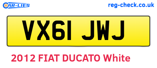 VX61JWJ are the vehicle registration plates.