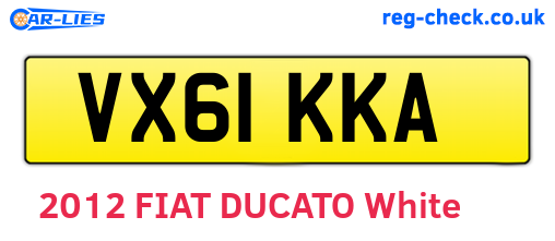 VX61KKA are the vehicle registration plates.