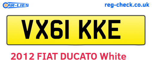 VX61KKE are the vehicle registration plates.