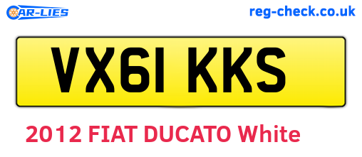 VX61KKS are the vehicle registration plates.