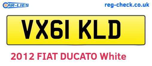 VX61KLD are the vehicle registration plates.