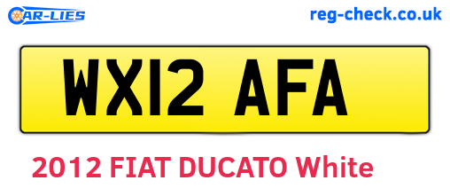 WX12AFA are the vehicle registration plates.