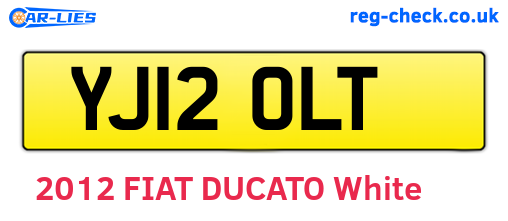 YJ12OLT are the vehicle registration plates.