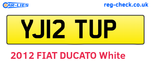 YJ12TUP are the vehicle registration plates.