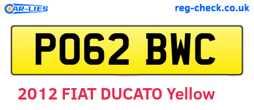 PO62BWC are the vehicle registration plates.