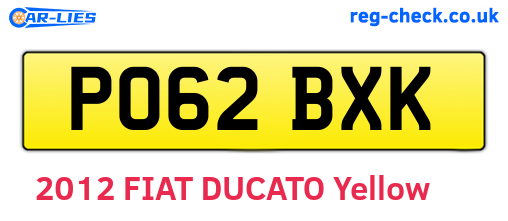 PO62BXK are the vehicle registration plates.