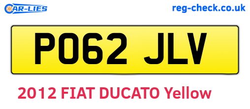 PO62JLV are the vehicle registration plates.