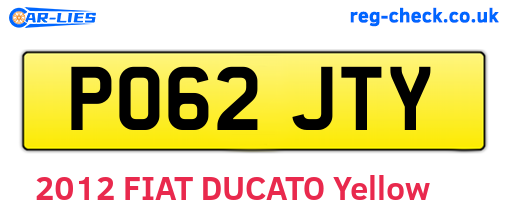 PO62JTY are the vehicle registration plates.