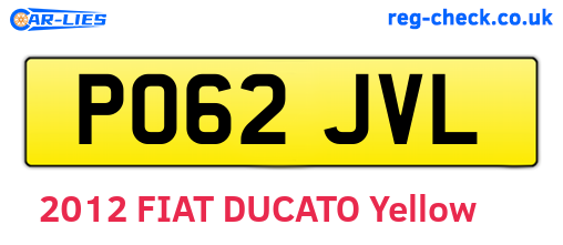 PO62JVL are the vehicle registration plates.