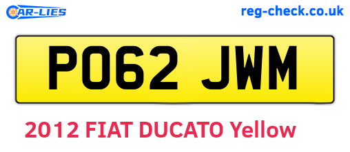PO62JWM are the vehicle registration plates.