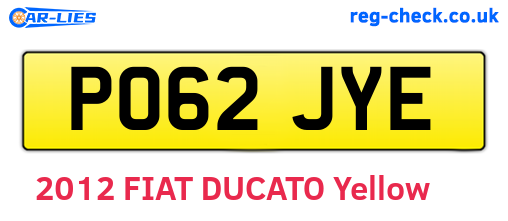 PO62JYE are the vehicle registration plates.