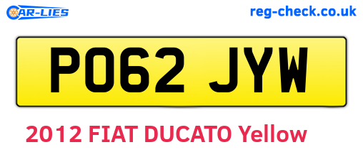 PO62JYW are the vehicle registration plates.