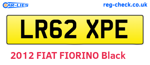 LR62XPE are the vehicle registration plates.