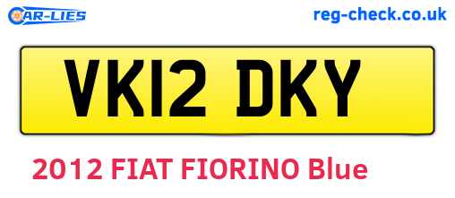 VK12DKY are the vehicle registration plates.