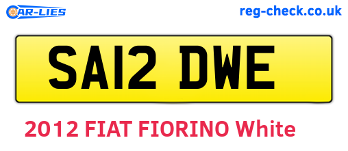 SA12DWE are the vehicle registration plates.