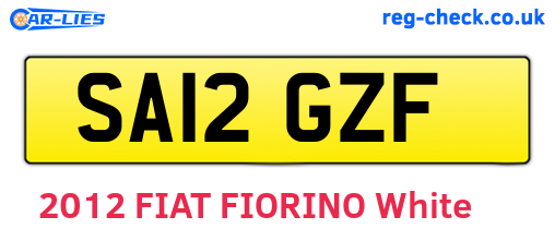 SA12GZF are the vehicle registration plates.