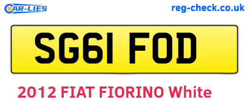 SG61FOD are the vehicle registration plates.