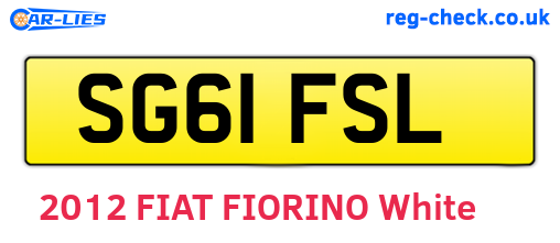 SG61FSL are the vehicle registration plates.