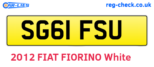 SG61FSU are the vehicle registration plates.