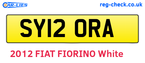 SY12ORA are the vehicle registration plates.