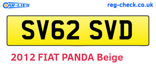 SV62SVD are the vehicle registration plates.