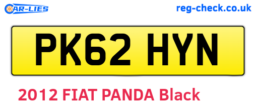 PK62HYN are the vehicle registration plates.