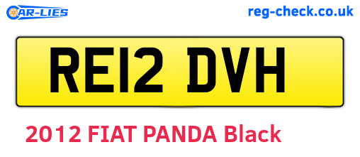 RE12DVH are the vehicle registration plates.