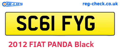 SC61FYG are the vehicle registration plates.
