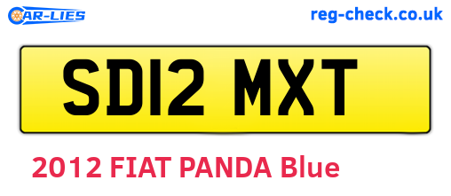 SD12MXT are the vehicle registration plates.