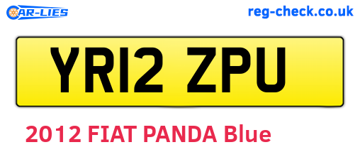 YR12ZPU are the vehicle registration plates.