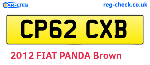 CP62CXB are the vehicle registration plates.