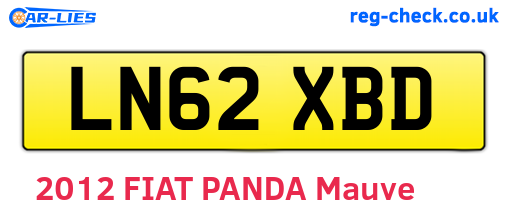LN62XBD are the vehicle registration plates.