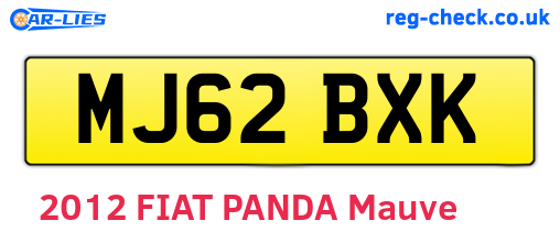 MJ62BXK are the vehicle registration plates.