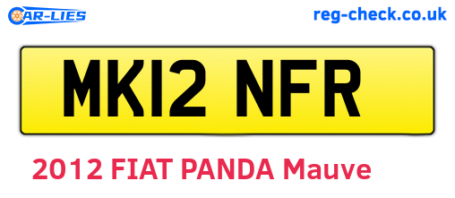 MK12NFR are the vehicle registration plates.