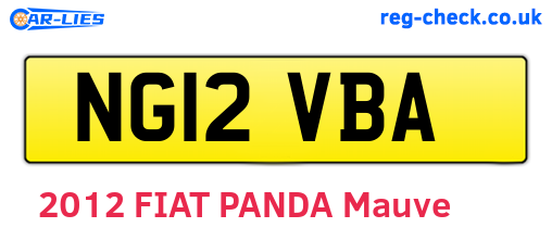 NG12VBA are the vehicle registration plates.