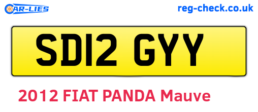 SD12GYY are the vehicle registration plates.