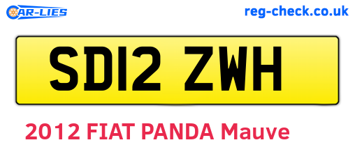 SD12ZWH are the vehicle registration plates.