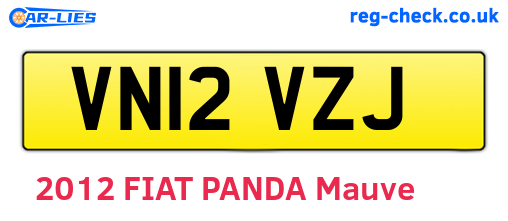 VN12VZJ are the vehicle registration plates.