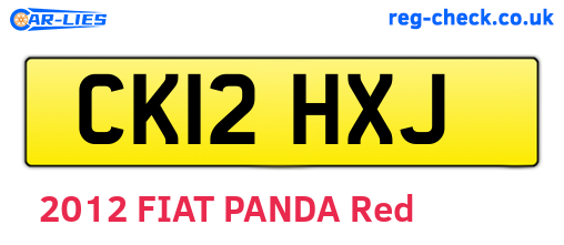 CK12HXJ are the vehicle registration plates.