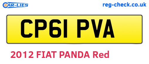 CP61PVA are the vehicle registration plates.