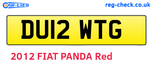 DU12WTG are the vehicle registration plates.