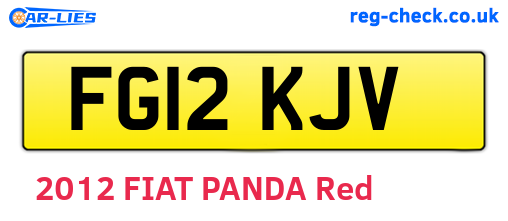 FG12KJV are the vehicle registration plates.